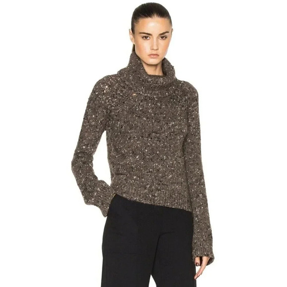 Veronica Beard Indie Sweater Womens Small Brown Knit Wool Turtleneck - Picture 1 of 16